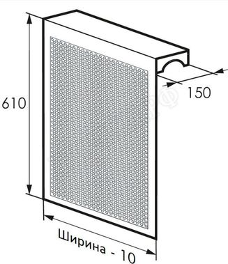 Радиаторный экран с перфорацией Кружок Металлический верх 1090*610 Радиаторный экран с перфорацией Кружок Металлический верх 1090*610